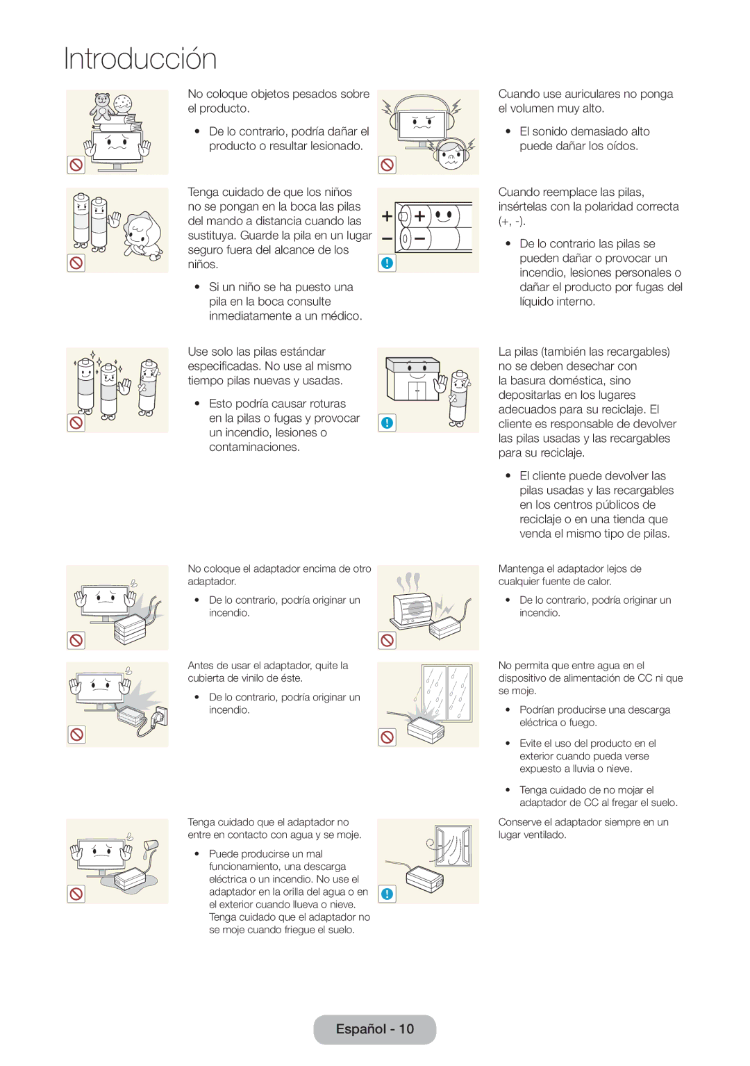 Samsung LT24D390EW/EN, LT27D390EW/EN, LT24D391EW/EN, LT24D590EW/EN La pilas también las recargables no se deben desechar con 