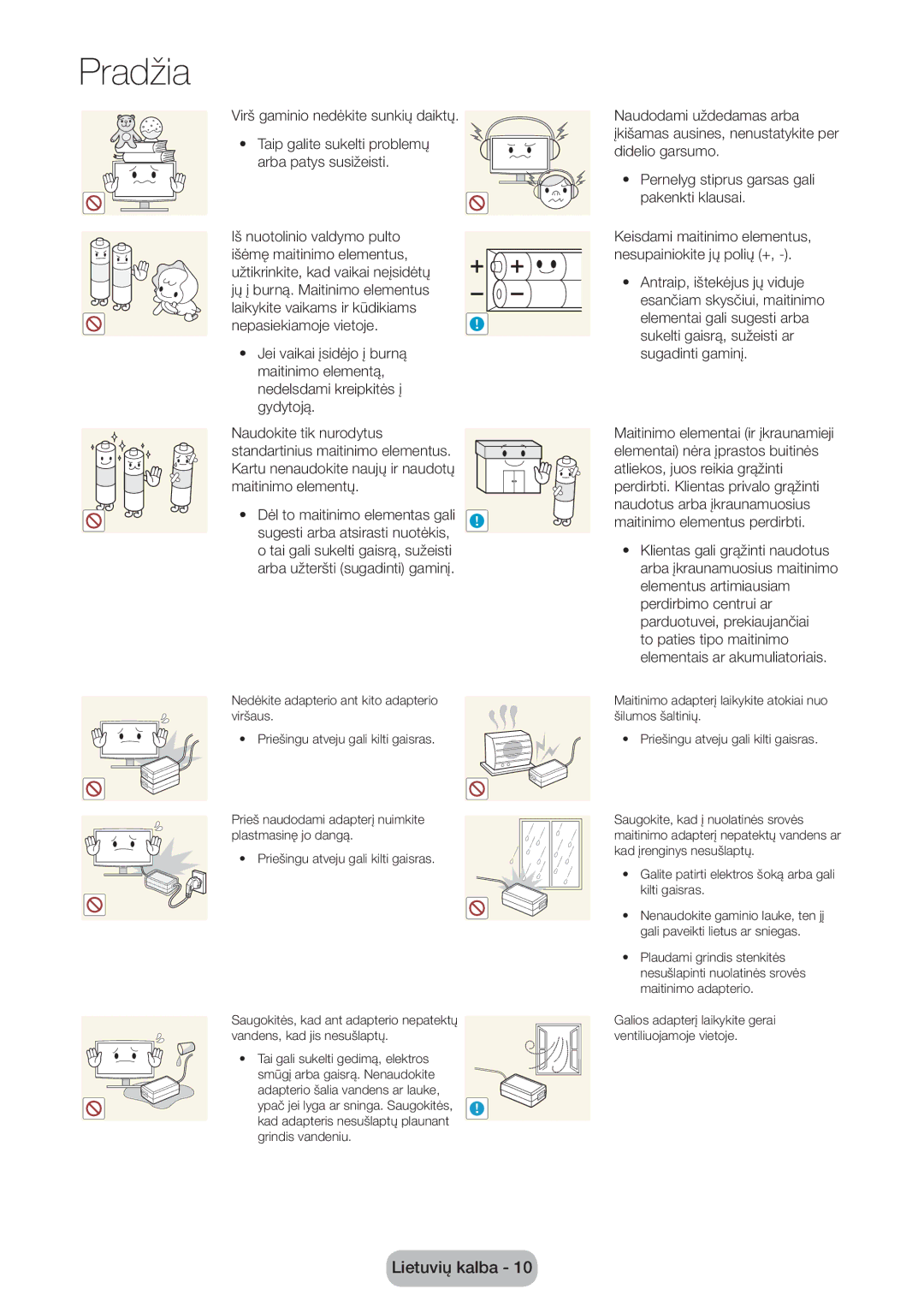 Samsung LT24D390EW/EN, LT27D390EW/EN, LT24D391EW/EN, LT24D590EW/EN, LT22D390EW/EN manual Arba užteršti sugadinti gaminį 