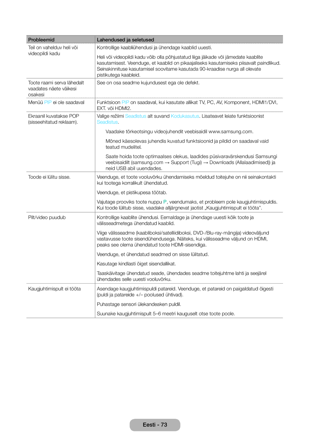 Samsung LT27D590CW/EN manual Seadistus 