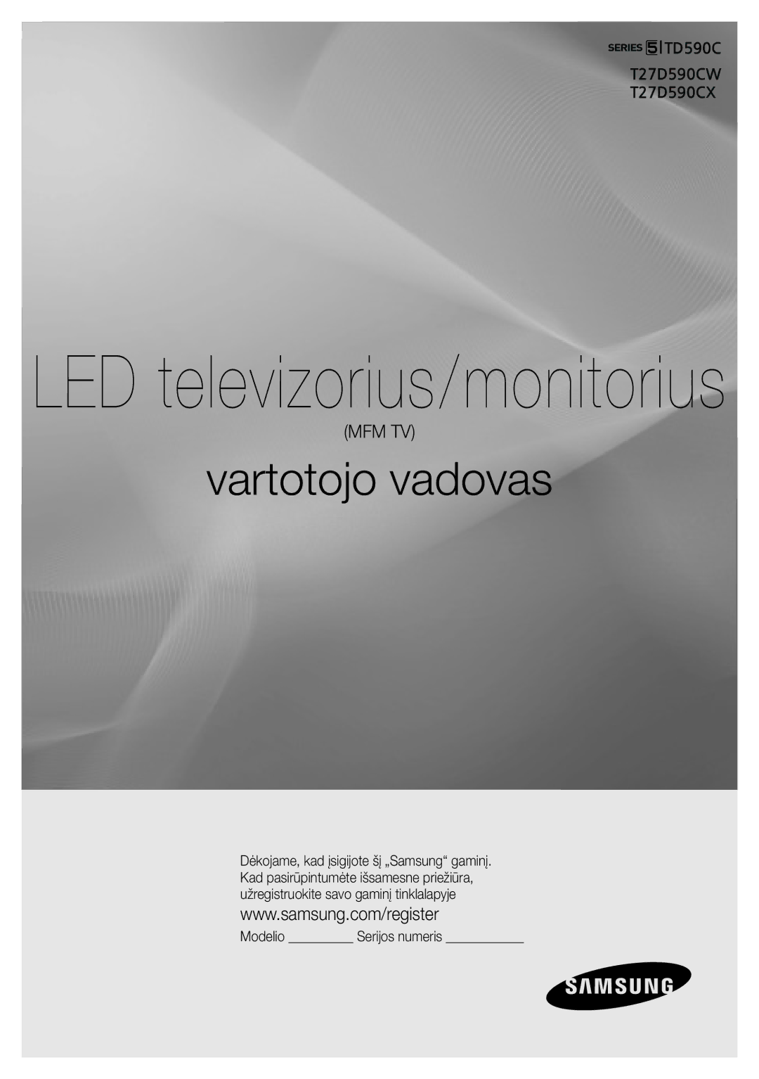 Samsung LT27D590CW/EN manual LED televizorius/monitorius, Modelio Serijos numeris 