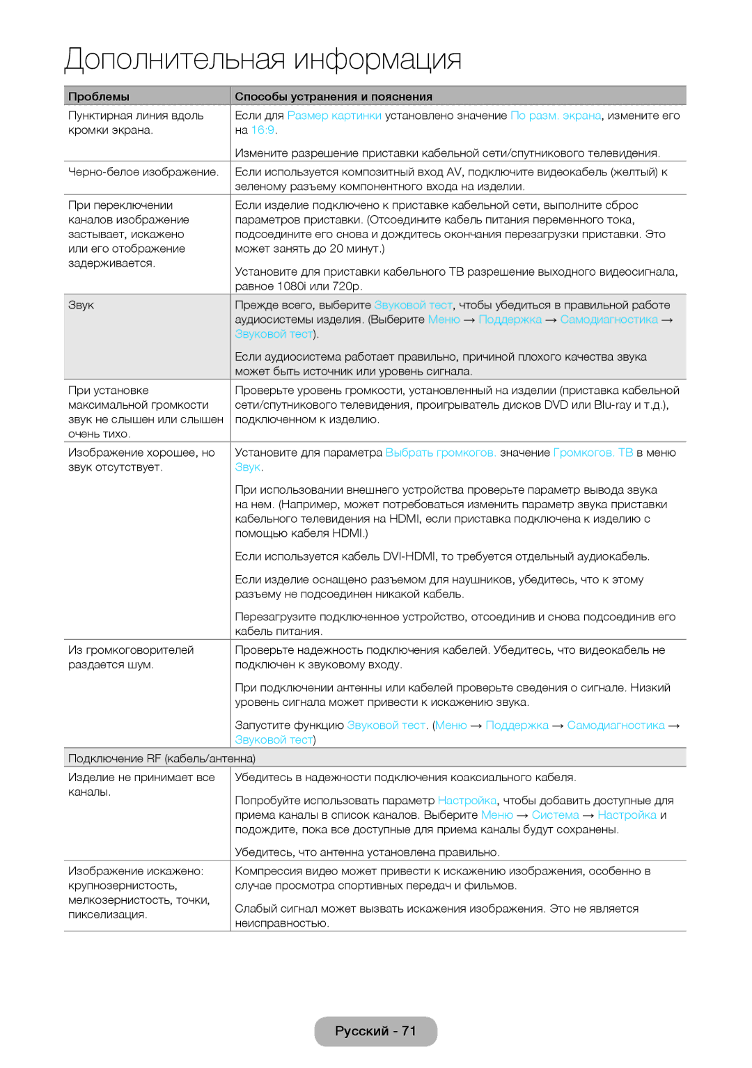 Samsung LT27D590CW/EN manual Звук 