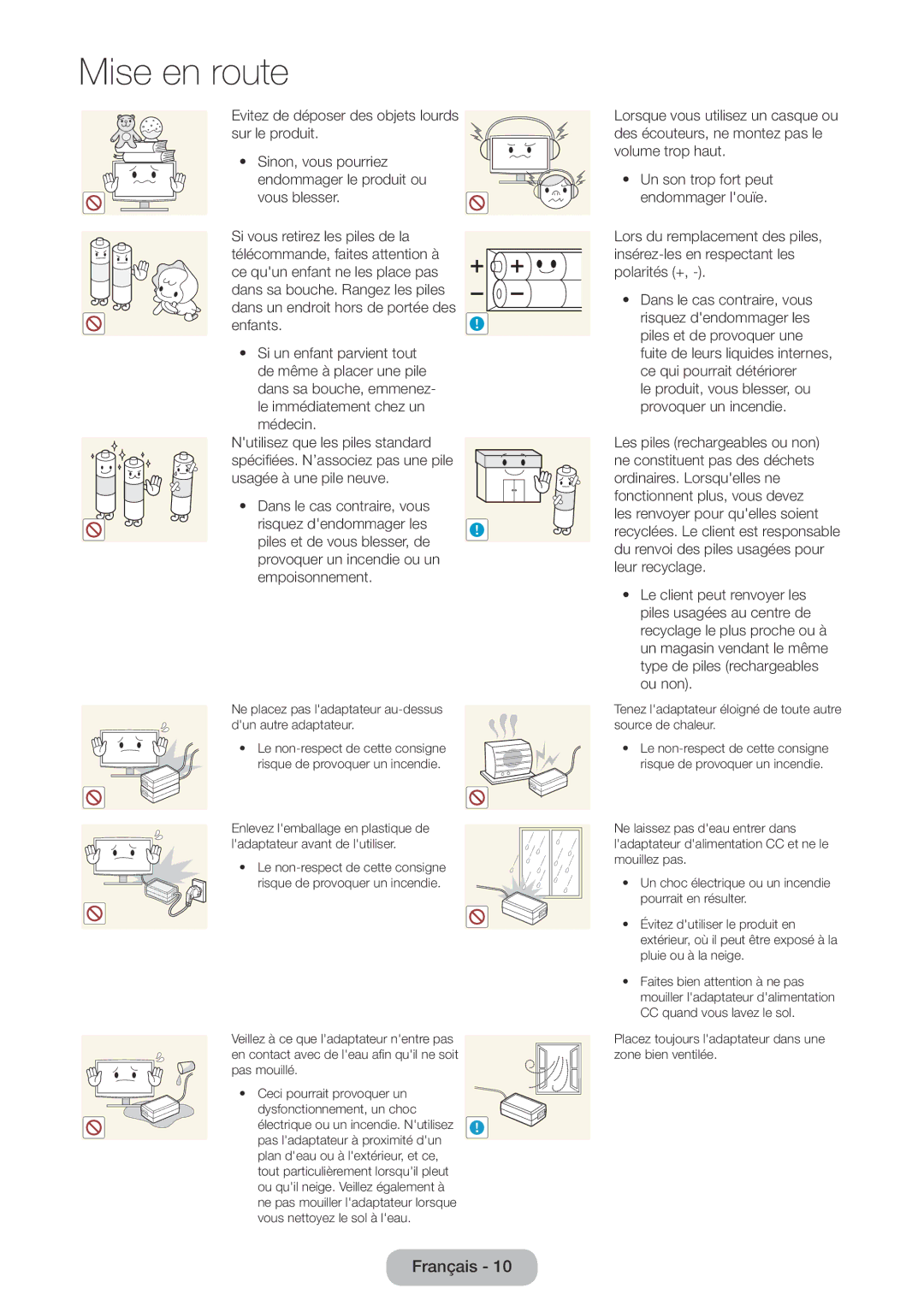 Samsung LT27D590CX/EN manual Mise en route 