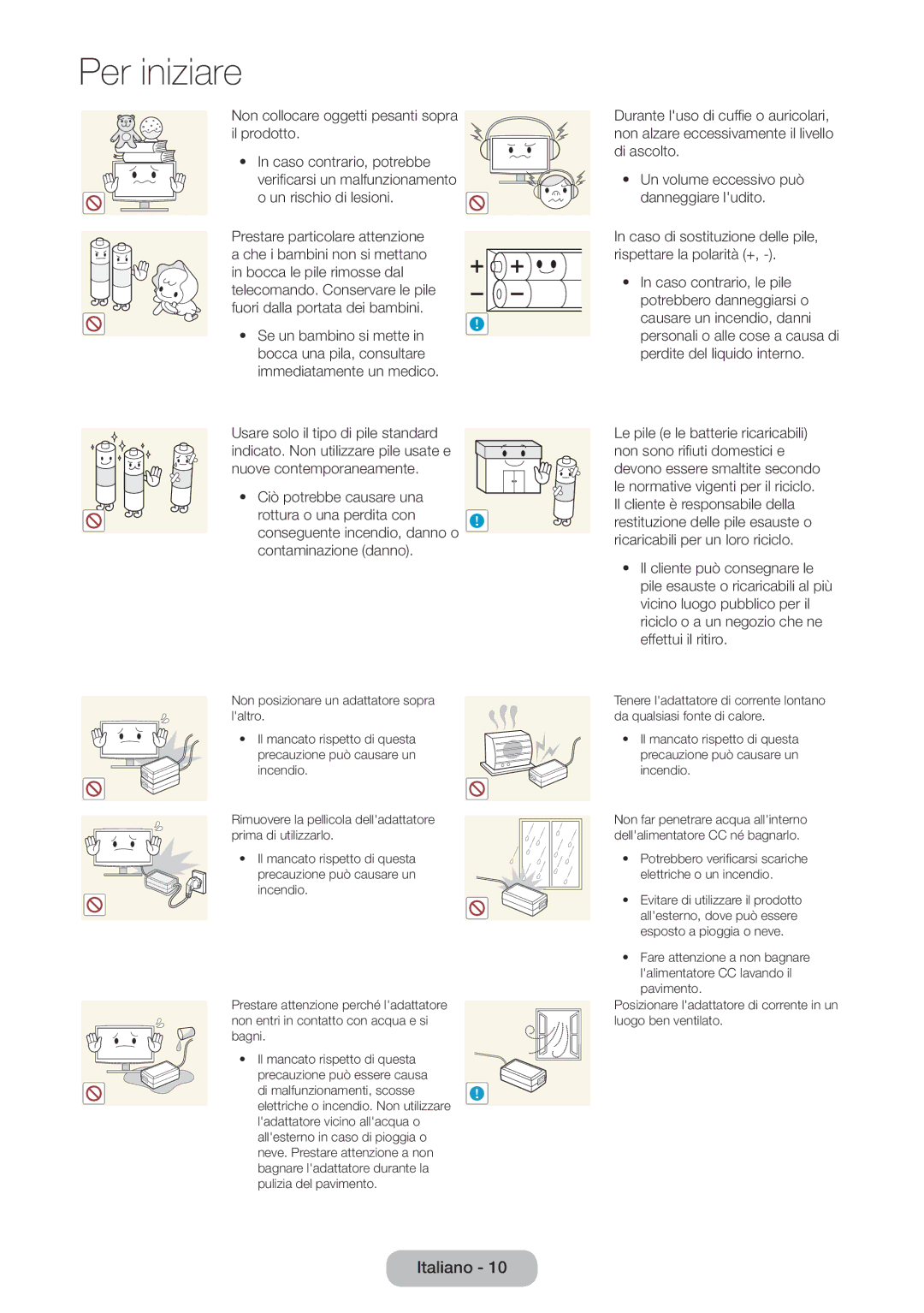 Samsung LT27D590CX/EN manual Non collocare oggetti pesanti sopra il prodotto 