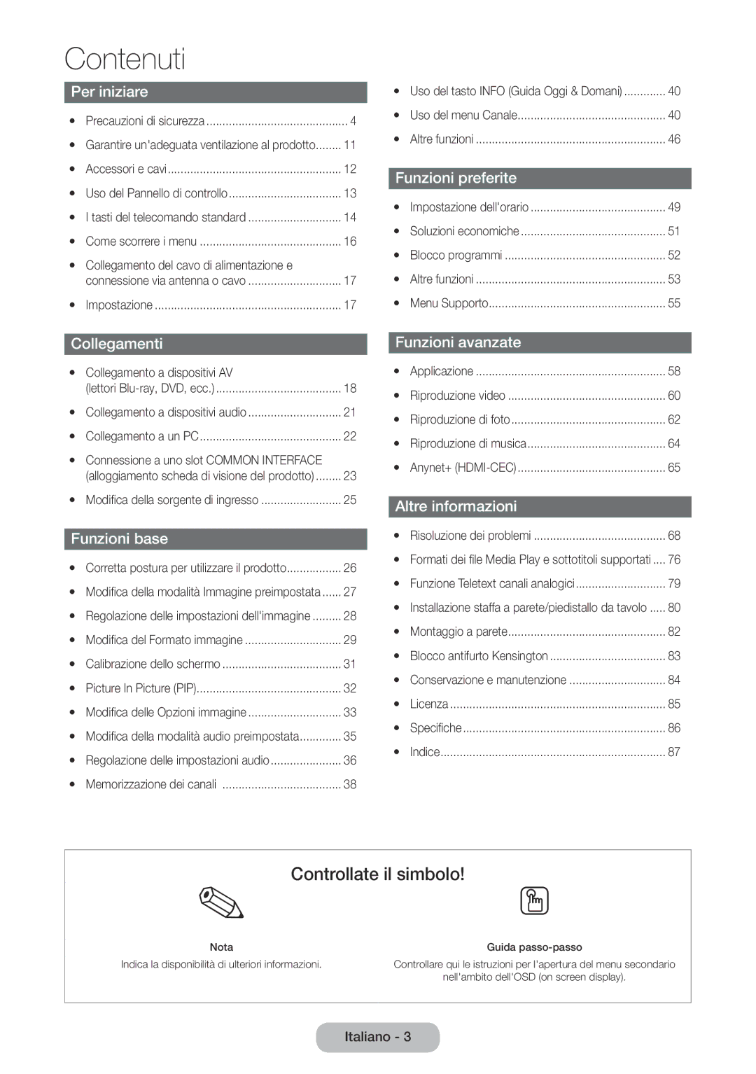 Samsung LT27D590CX/EN manual Contenuti 