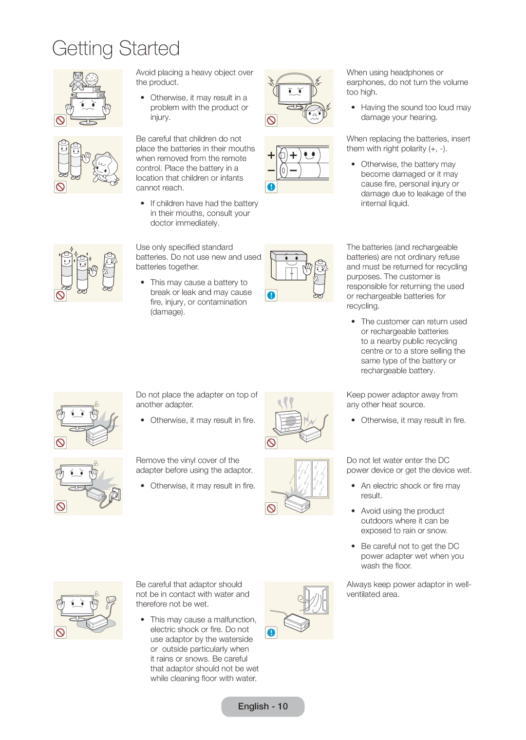 Samsung LT28C570EW/EN, LT28C570EW/XE manual An electric shock or fi re may result 