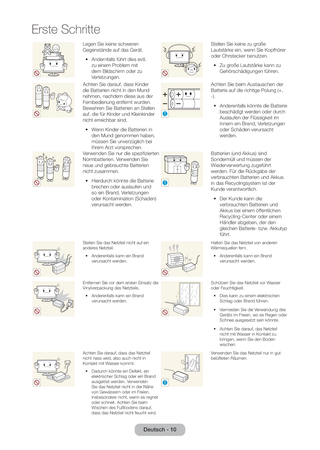 Samsung LT28C570EW/EN manual Erste Schritte 