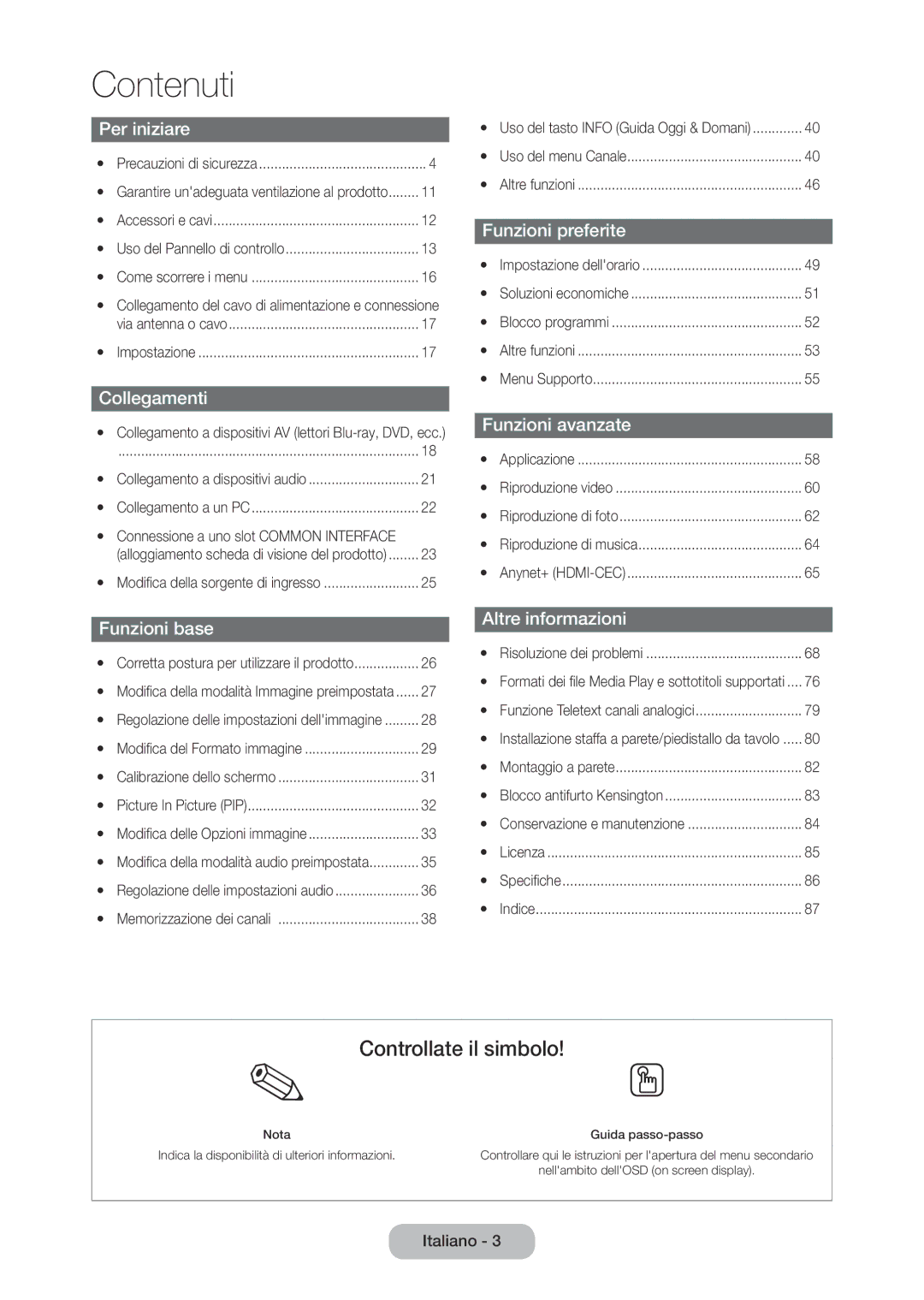 Samsung LT28C570EW/EN manual Contenuti 