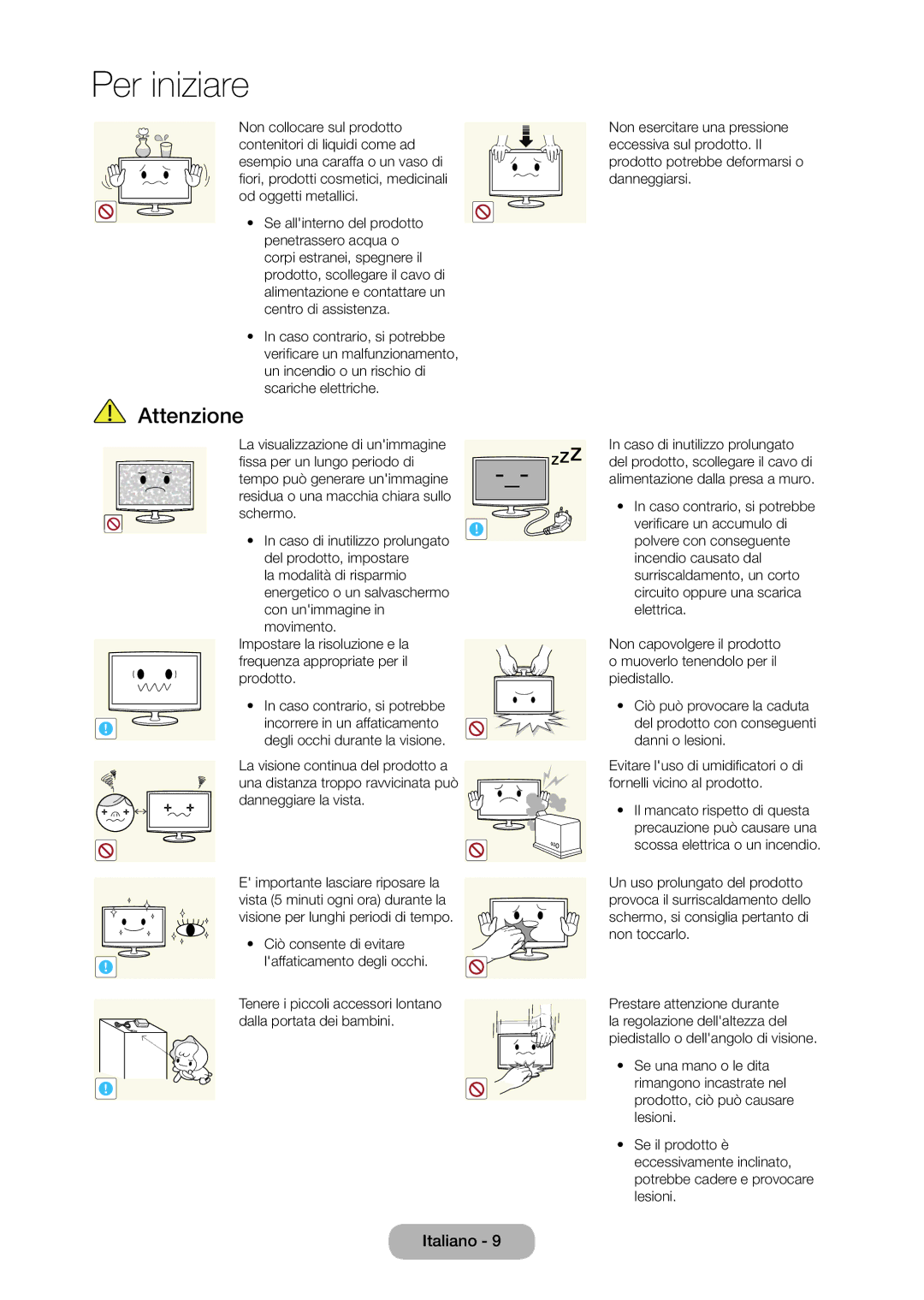 Samsung LT28C570EW/EN manual Laffaticamento degli occhi 