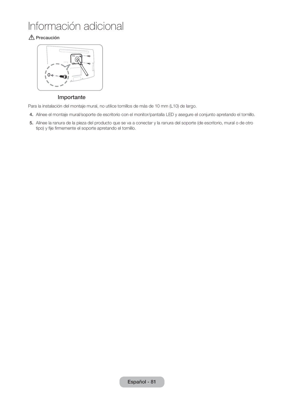 Samsung LT28C570EW/EN manual Importante 