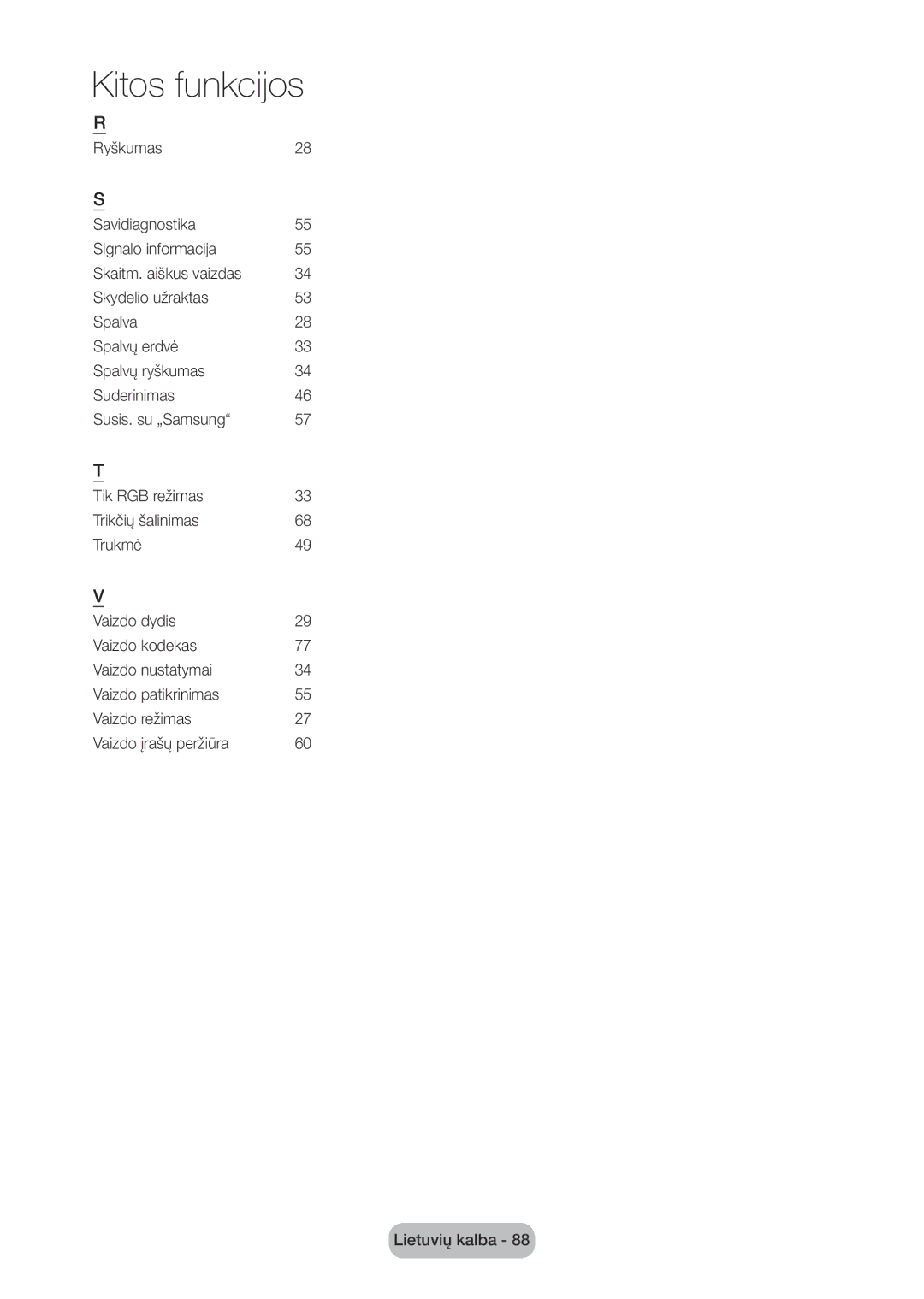 Samsung LT28C570EW/EN manual Kitos funkcijos 