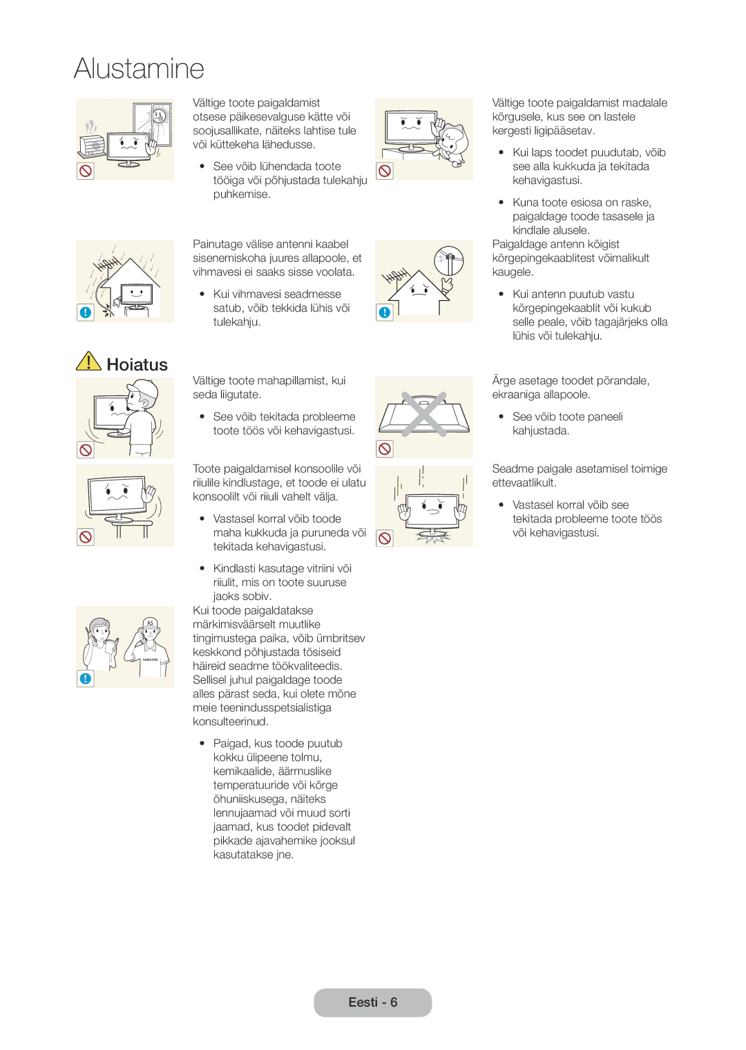 Samsung LT28C570EW/EN manual Keskkond põhjustada tõsiseid 