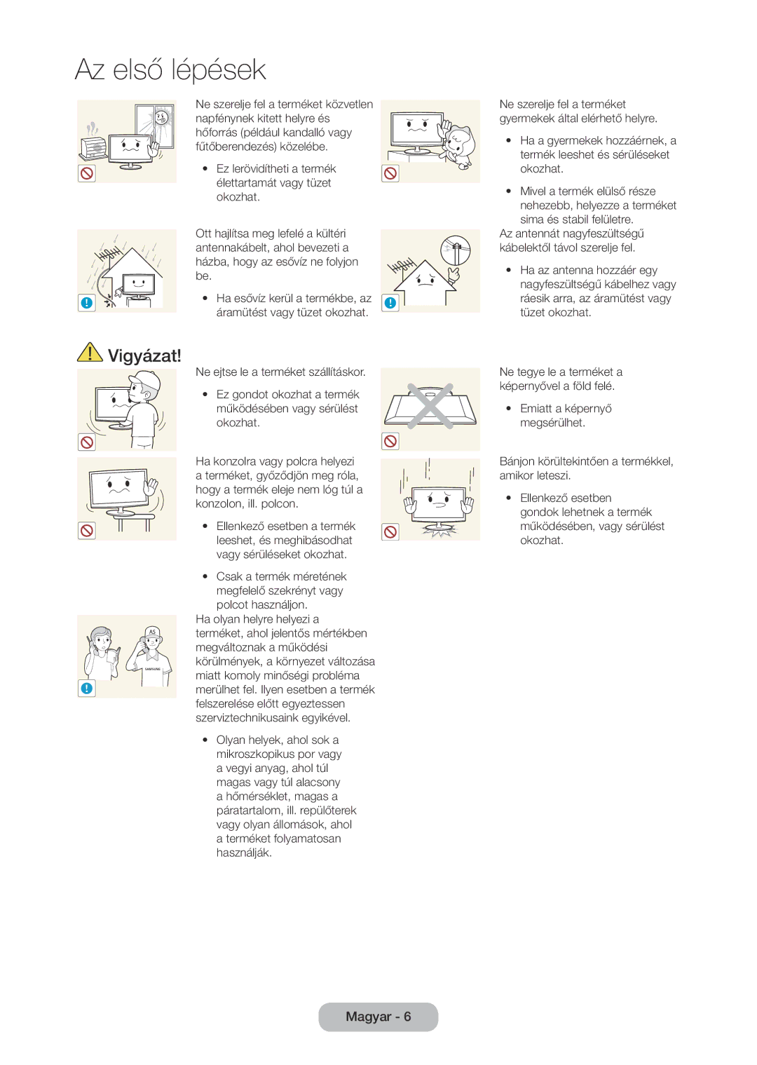 Samsung LT28C570EW/EN manual Ne szerelje fel a terméket gyermekek által elérhető helyre 