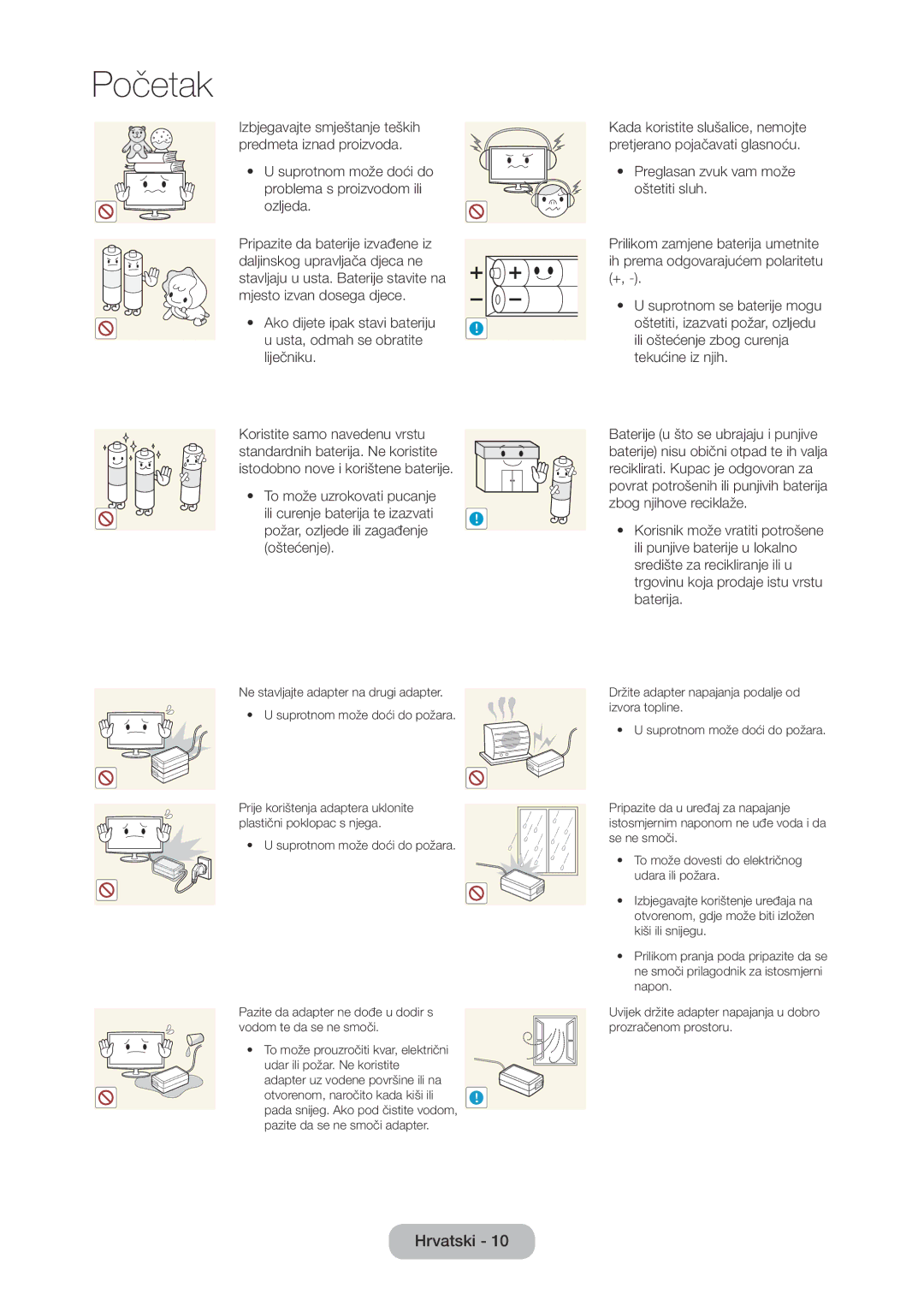 Samsung LT28C570EW/EN manual Izbjegavajte smještanje teških predmeta iznad proizvoda 