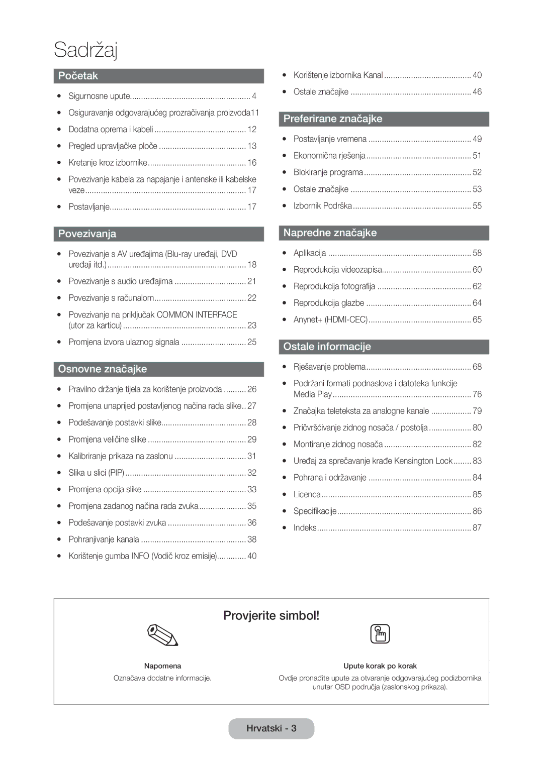 Samsung LT28C570EW/EN manual Sadržaj 