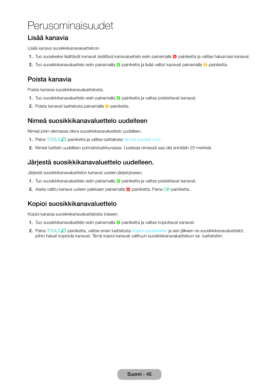 Samsung LT28C570EW/XE manual Lisää kanavia 