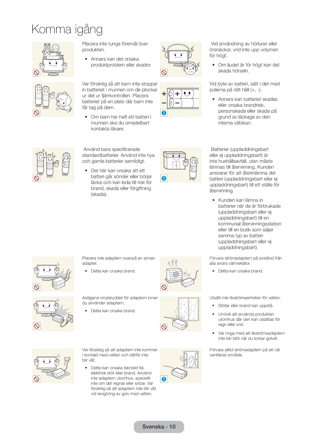 Samsung LT28C570EW/XE manual Eller orsaka brandrisk, Interna vätskan 