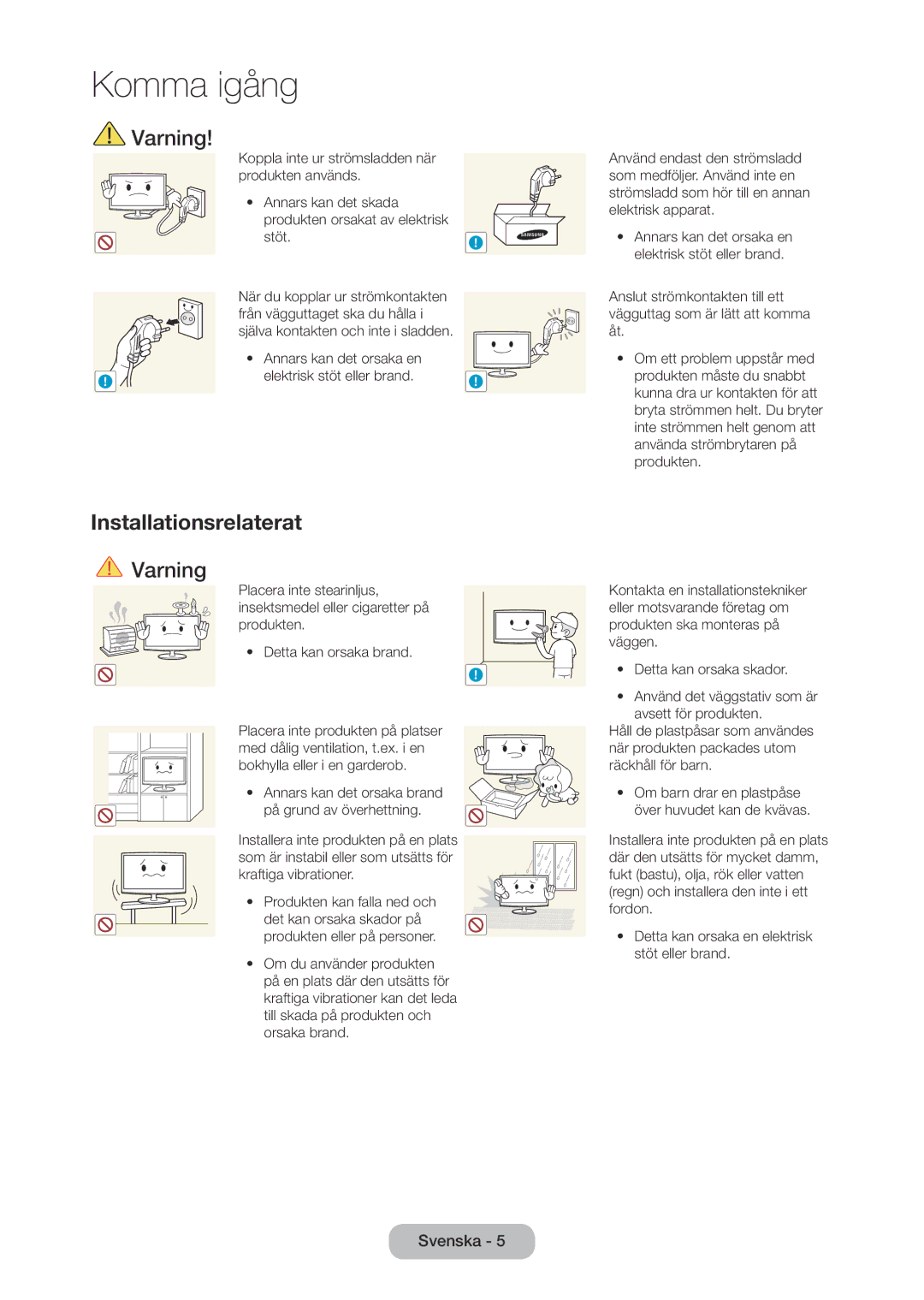 Samsung LT28C570EW/XE manual Installationsrelaterat 