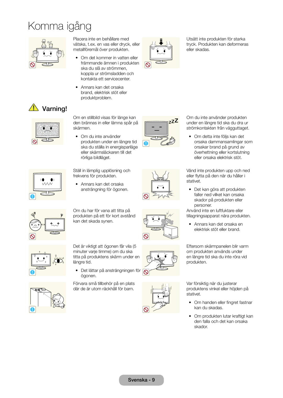 Samsung LT28C570EW/XE manual Annars kan det orsaka ansträngning för ögonen 