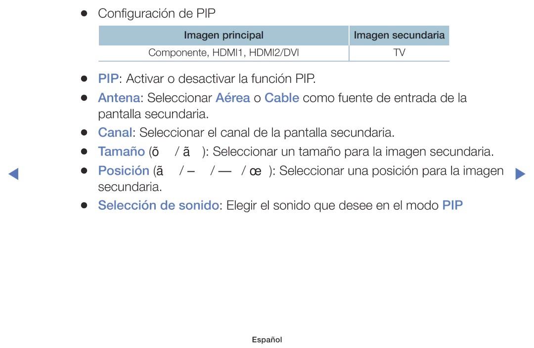 Samsung LT28D310ES/EN manual Configuración de PIP 