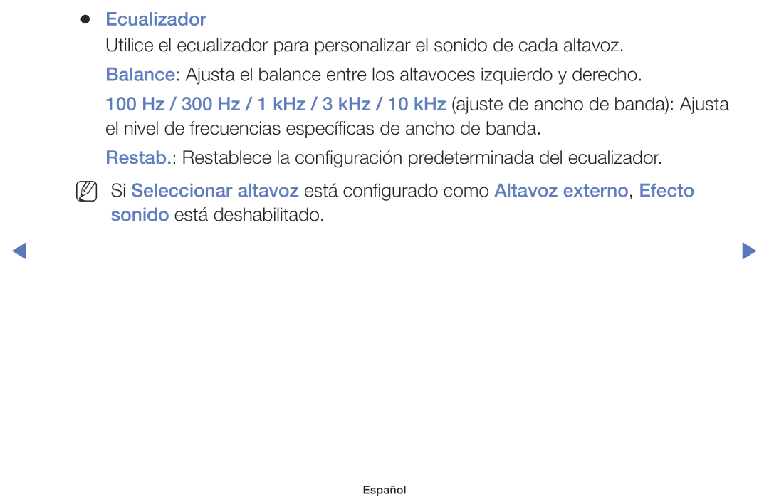 Samsung LT28D310ES/EN manual Ecualizador 