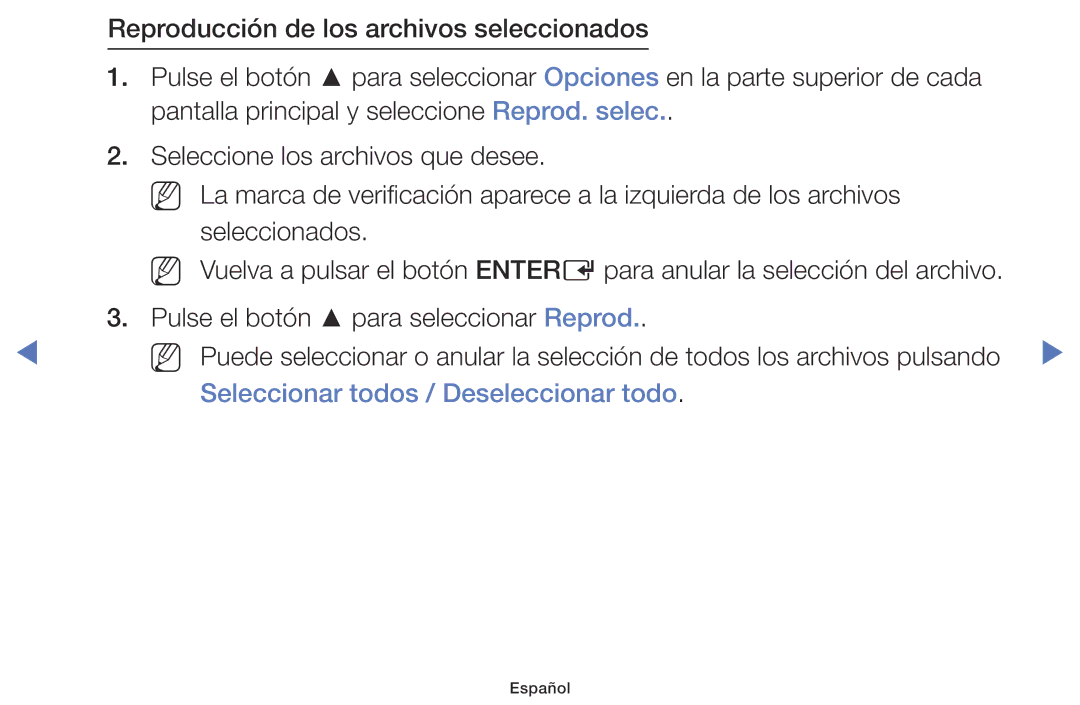 Samsung LT28D310ES/EN manual Seleccionar todos / Deseleccionar todo 
