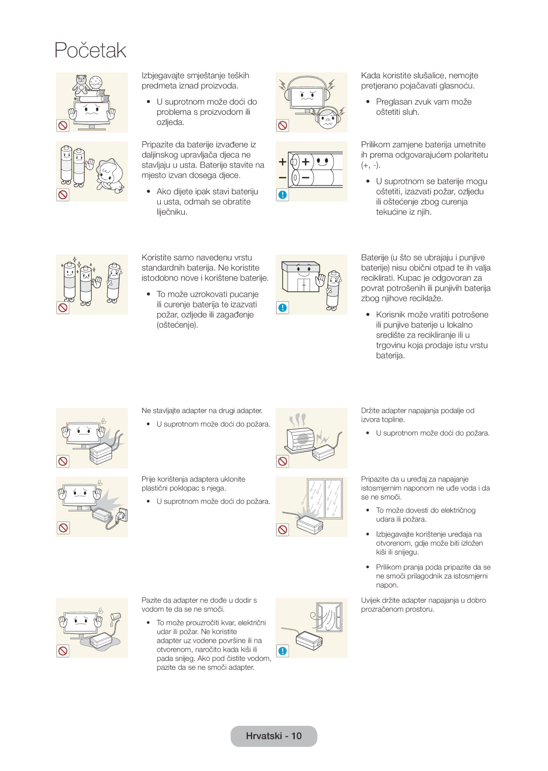 Samsung LT28D310EW/EN manual Izbjegavajte smještanje teških predmeta iznad proizvoda 