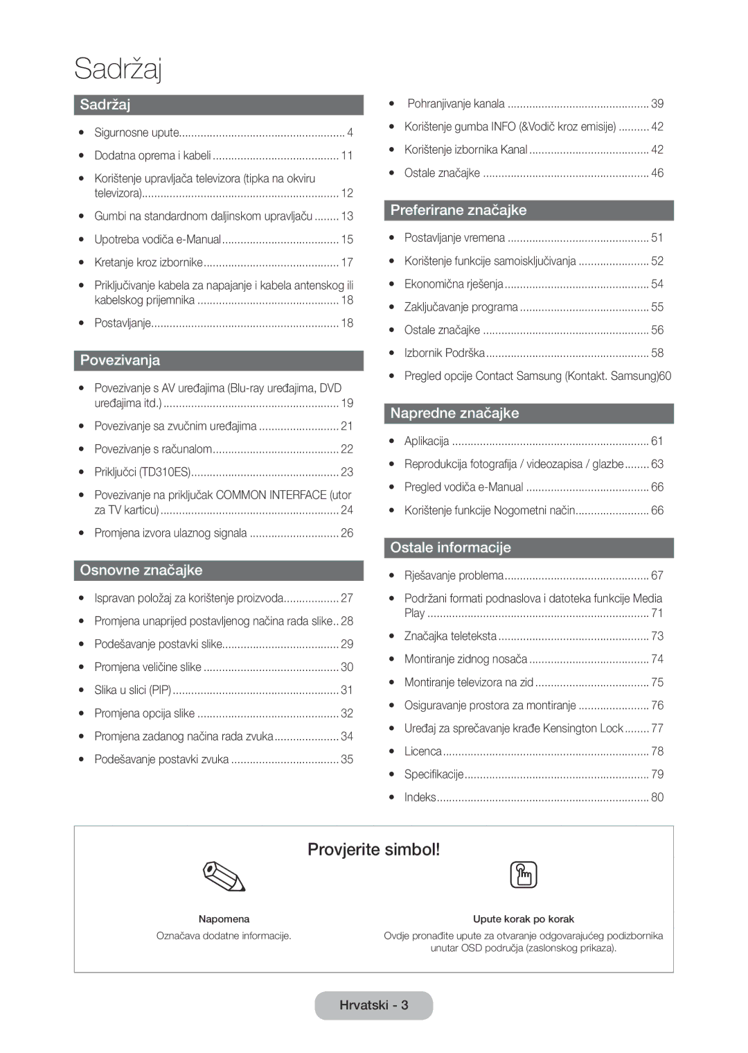Samsung LT28D310EW/EN manual Sadržaj 