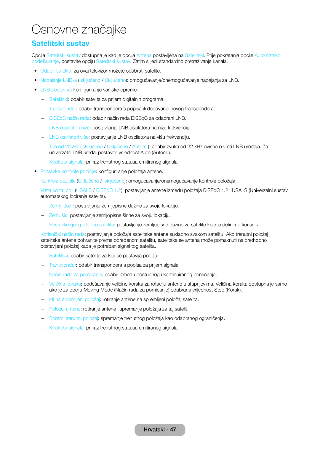 Samsung LT28D310EW/EN manual Satelitski sustav 