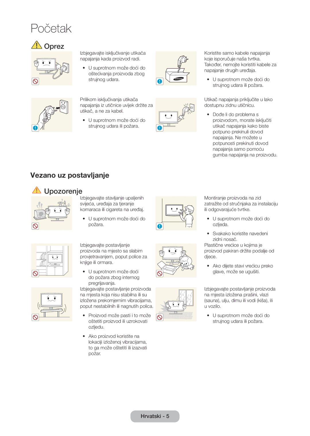 Samsung LT28D310EW/EN manual Oprez, Vezano uz postavljanje 