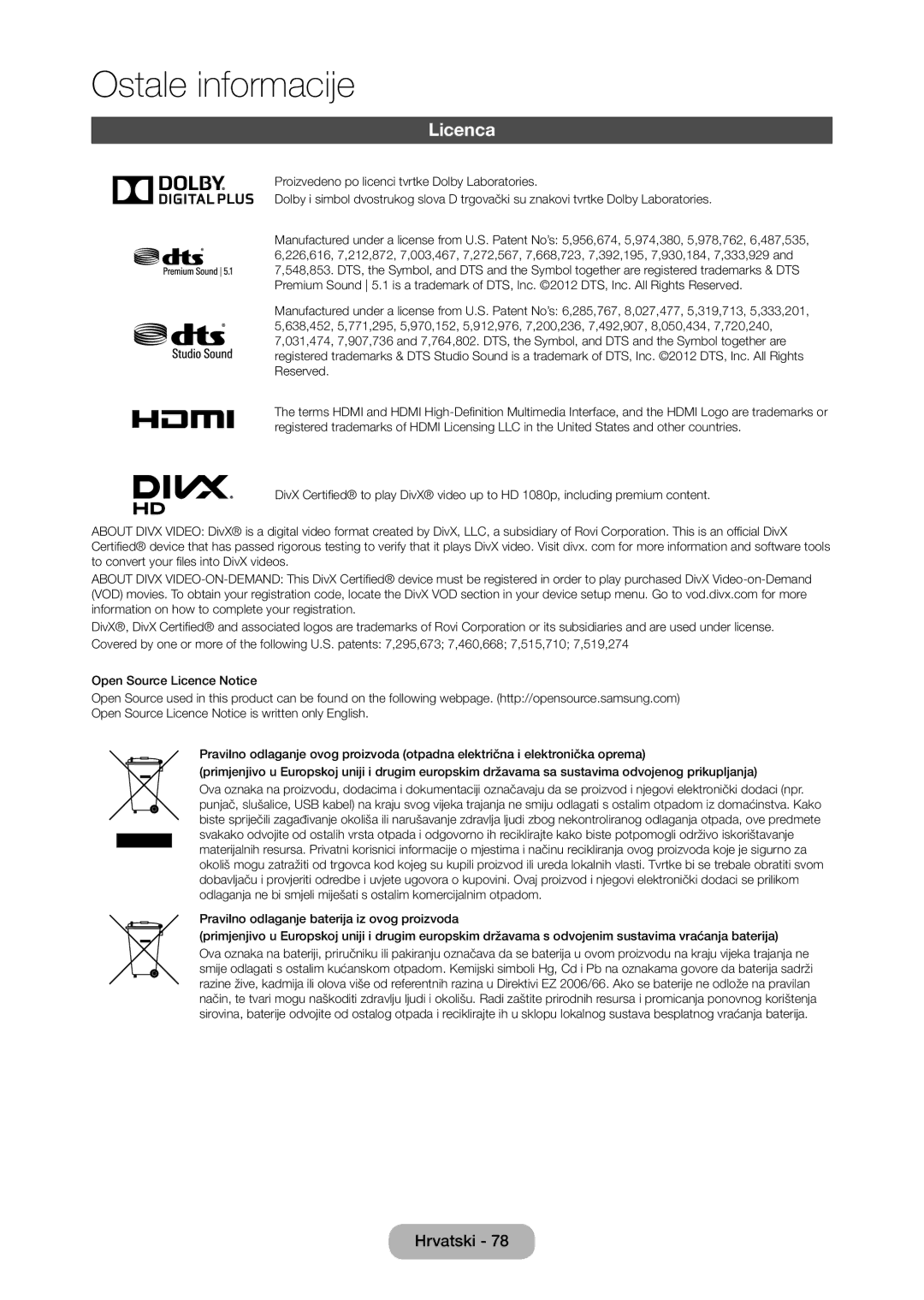 Samsung LT28D310EW/EN manual Licenca, HD 1080p, including premium content 