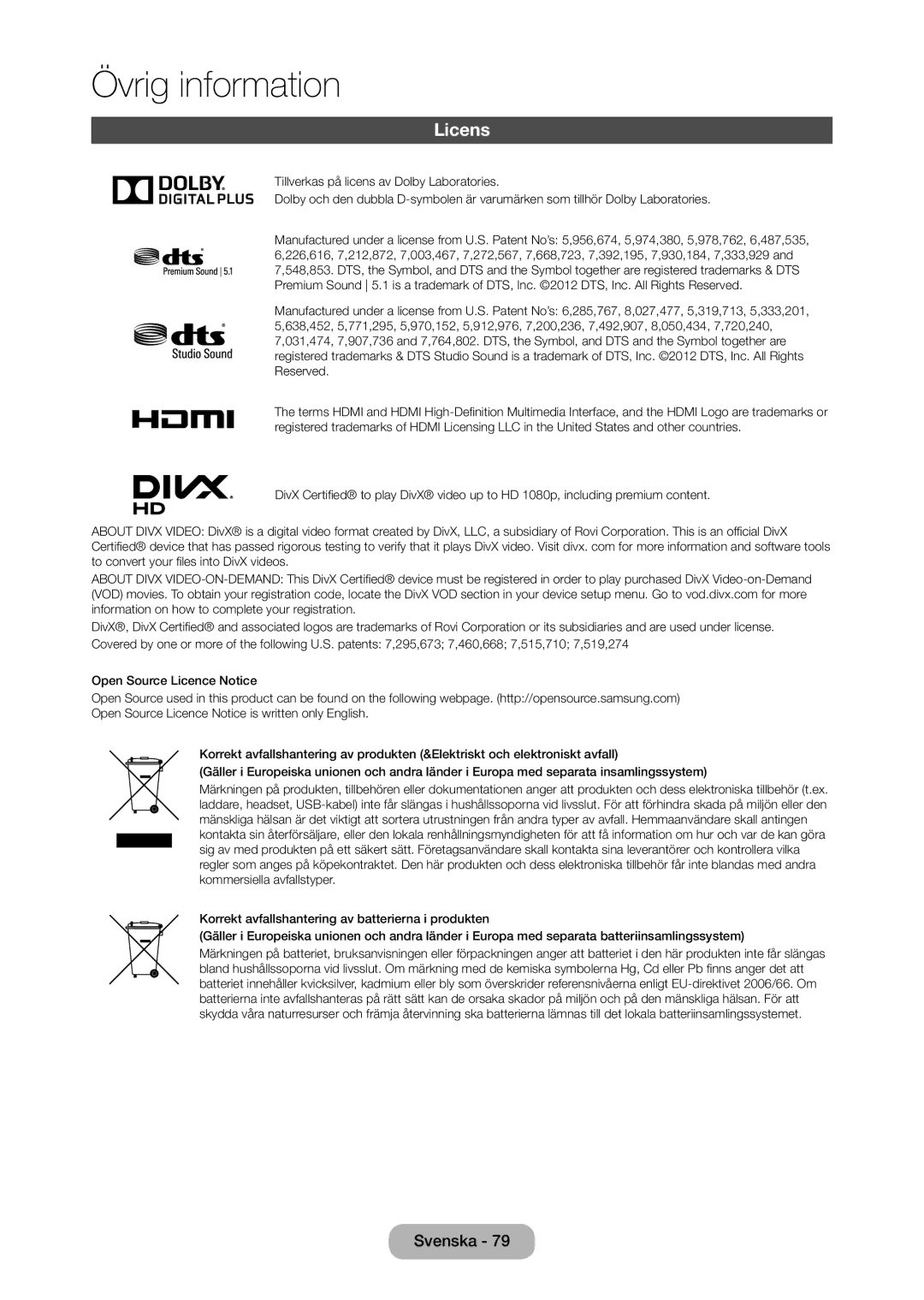 Samsung LT28D310EX/XE manual Licens, HD 1080p, including premium content 