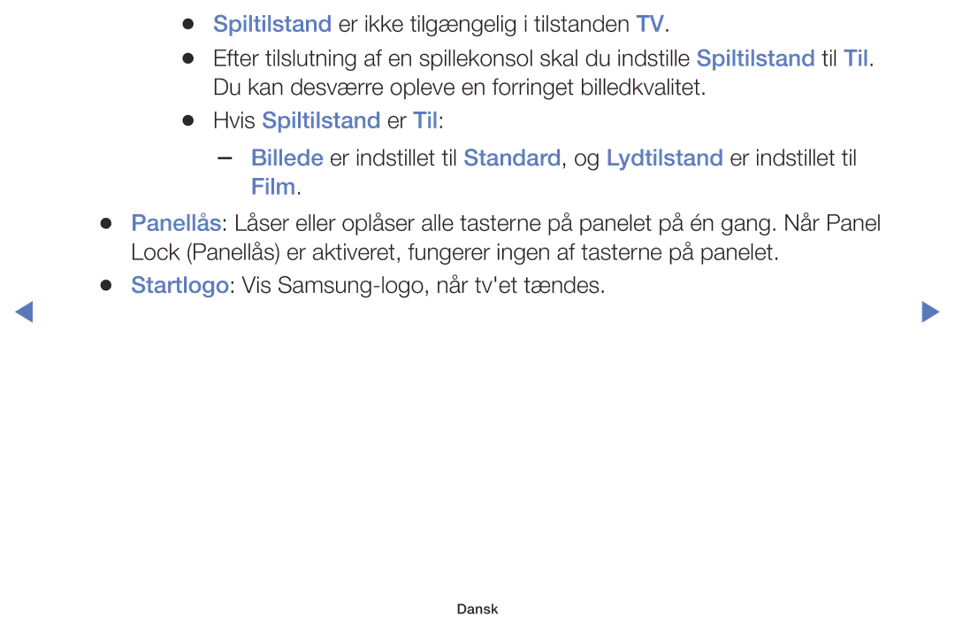 Samsung LT28D310EX/XE manual Hvis Spiltilstand er Til, Film 