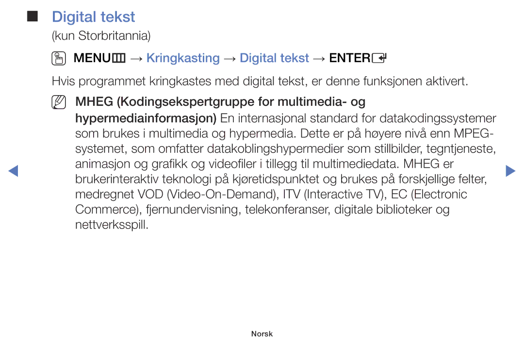 Samsung LT28D310EX/XE manual OO MENUm → Kringkasting → Digital tekst → Entere 