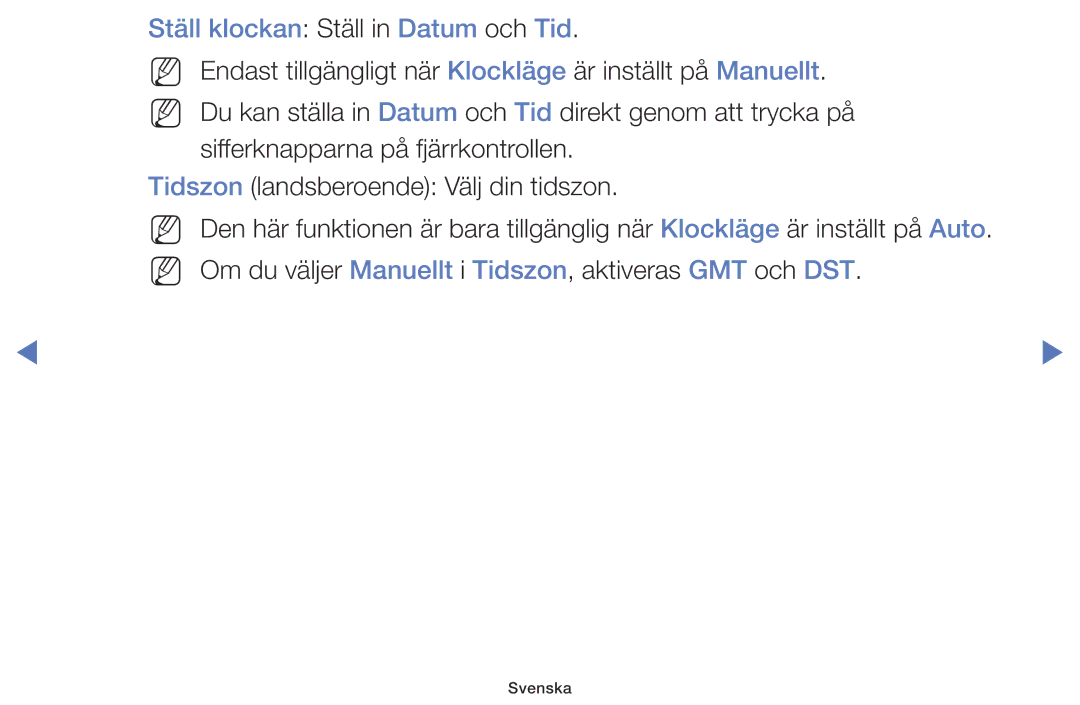 Samsung LT28D310EX/XE manual Ställ klockan Ställ in Datum och Tid 