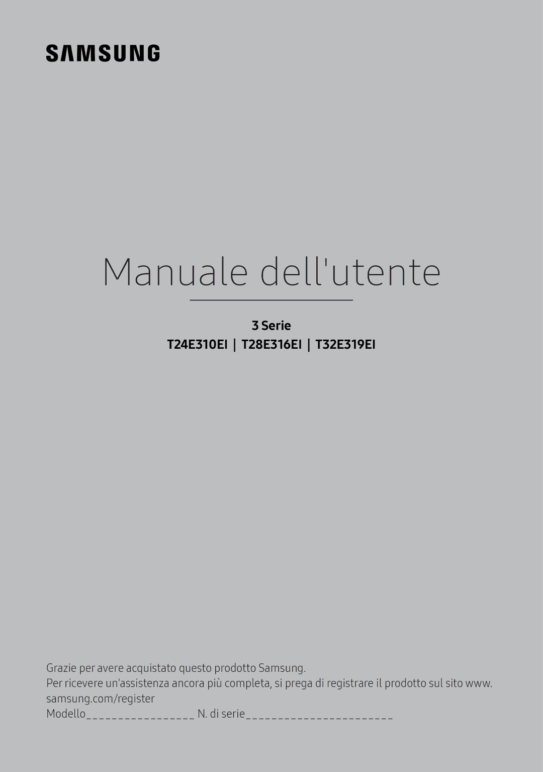 Samsung LT24E310EI/EN, LT28E316EI/EN manual Manuale dellutente, Serie T24E310EI T28E316EI T32E319EI 