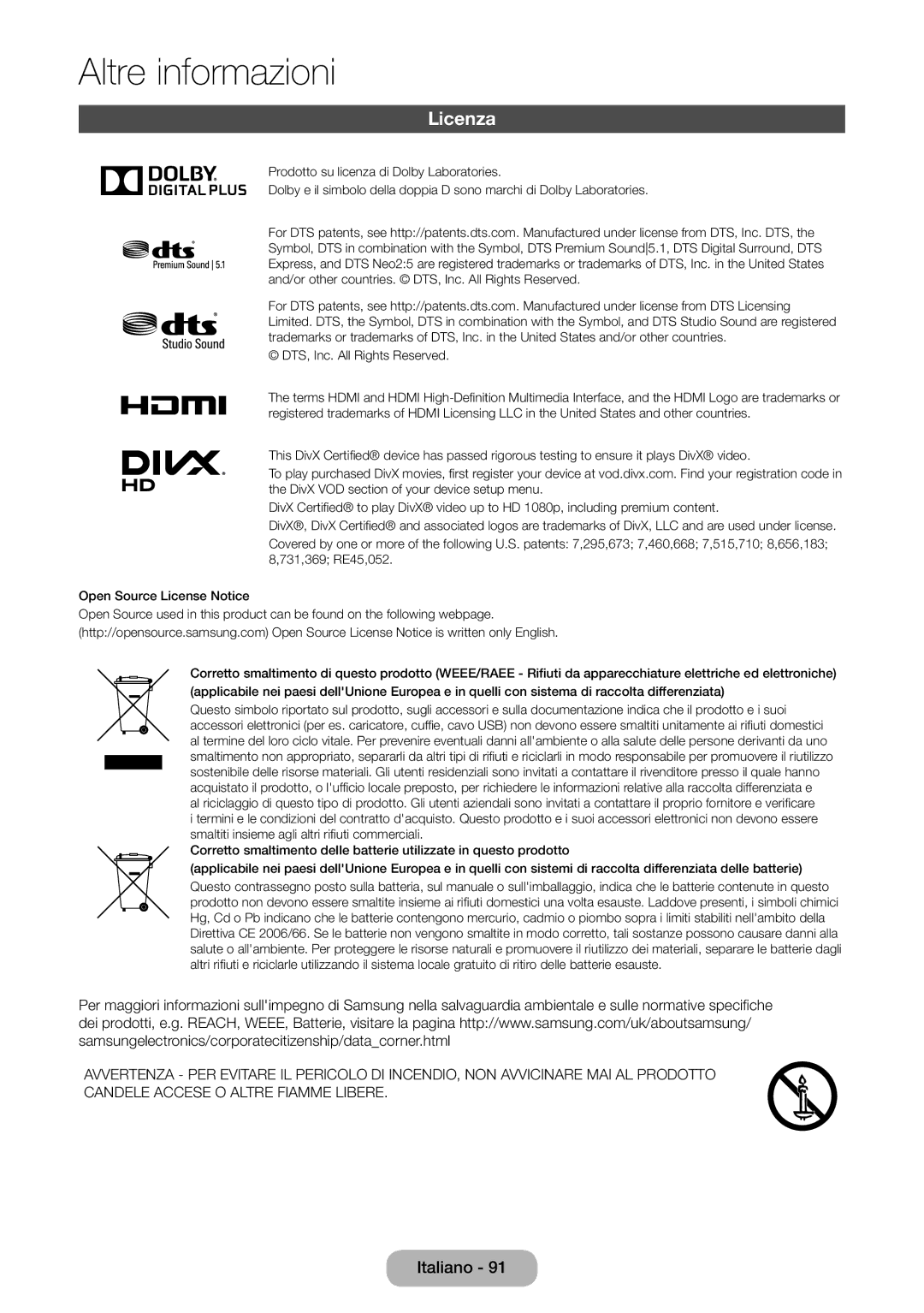 Samsung LT24E310EI/EN, LT28E316EI/EN manual Licenza 