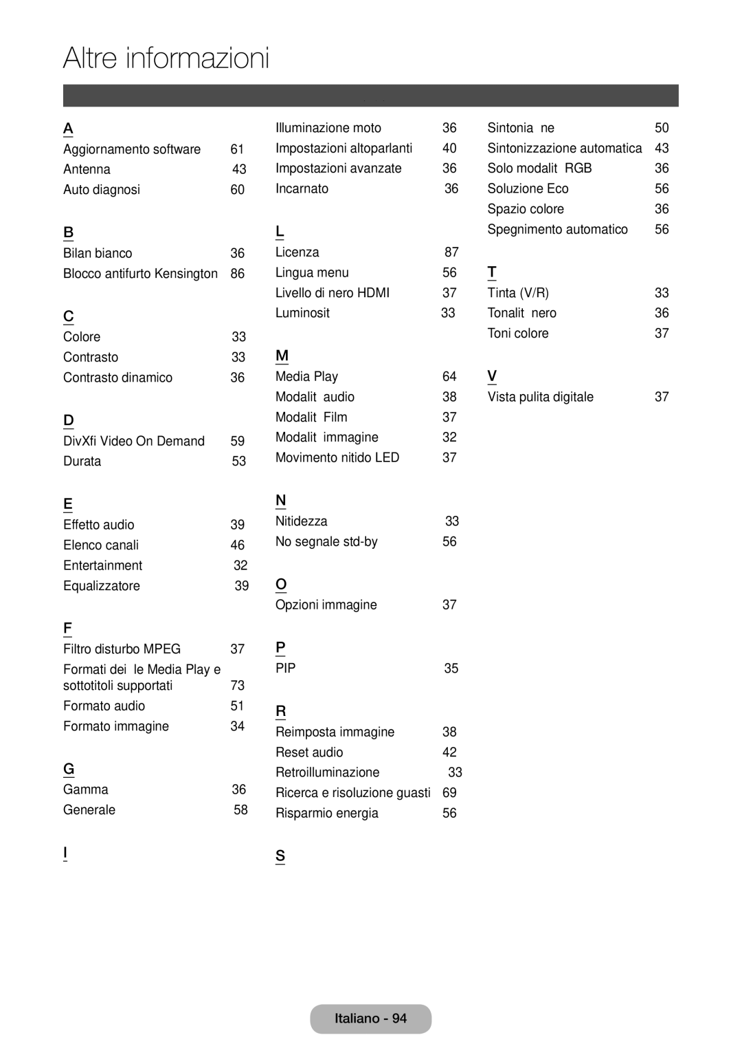 Samsung LT28E316EI/EN, LT24E310EI/EN manual Indice, Pip 