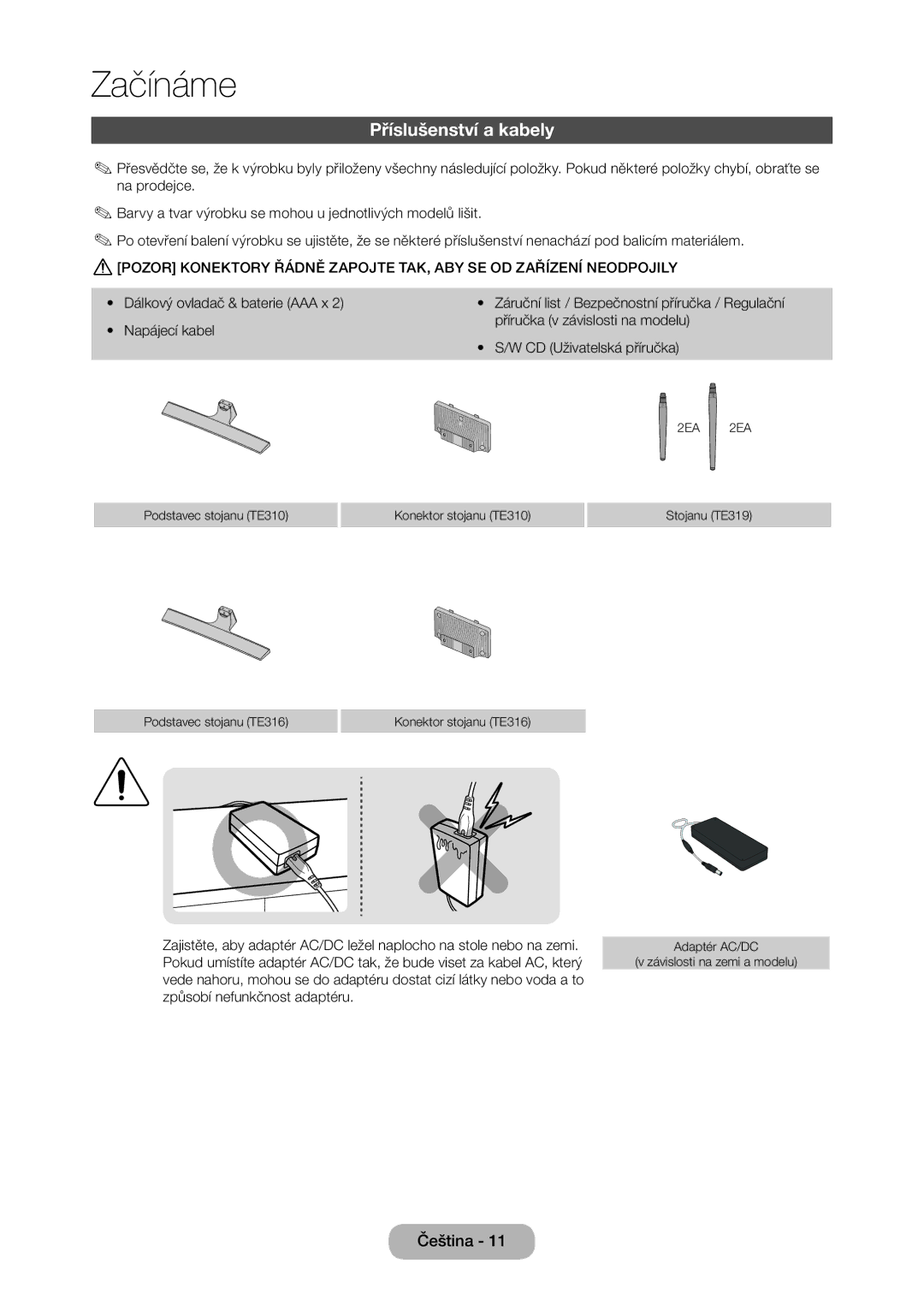 Samsung LT24E310EI/EN, LT28E316EI/EN manual Příslušenství a kabely, 2EA 