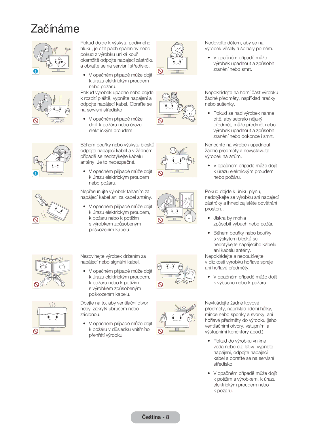 Samsung LT28E316EI/EN, LT24E310EI/EN manual Napájecí kabel ani za kabel antény 