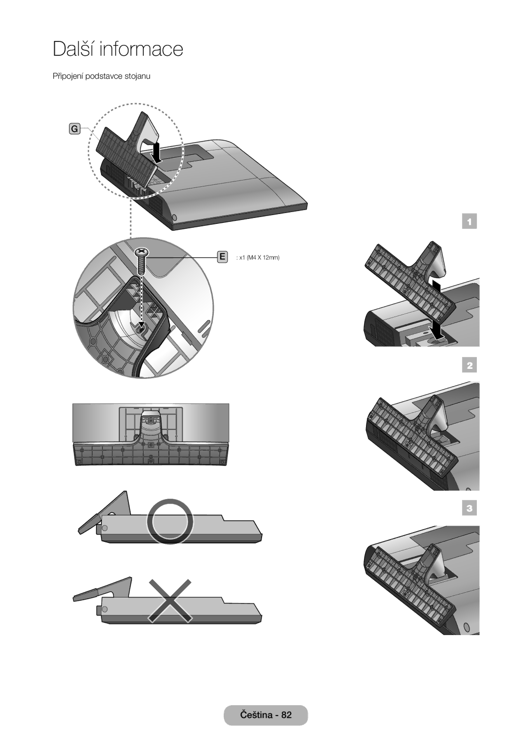 Samsung LT28E316EI/EN, LT24E310EI/EN manual Připojení podstavce stojanu 