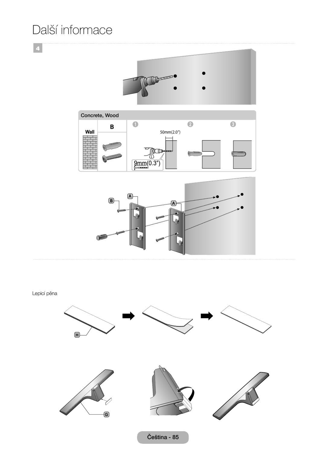 Samsung LT24E310EI/EN, LT28E316EI/EN manual Concrete, Wood 