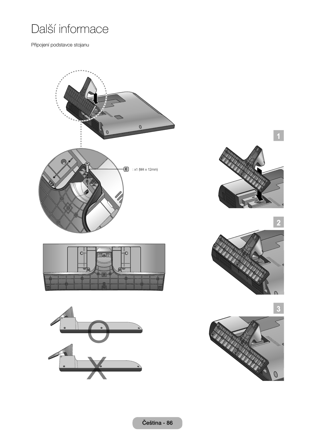 Samsung LT28E316EI/EN, LT24E310EI/EN manual Připojení podstavce stojanu 