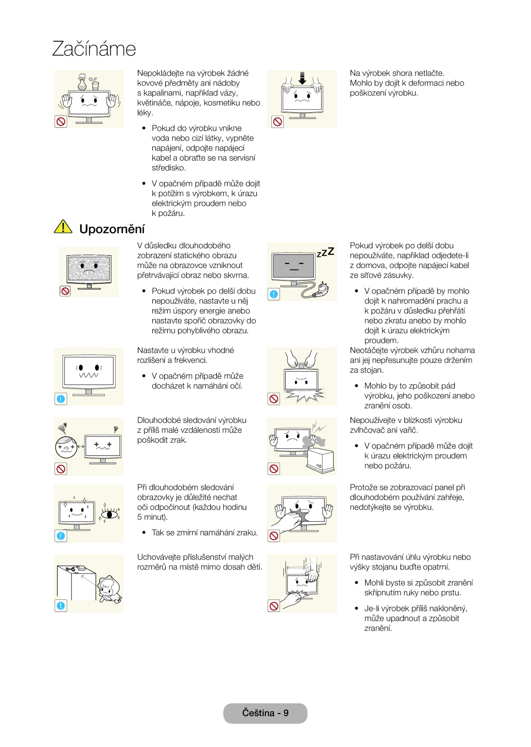 Samsung LT24E310EI/EN, LT28E316EI/EN manual Opačném případě může docházet k namáhání očí 