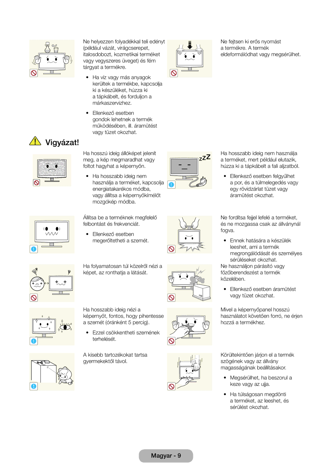 Samsung LT24E310EI/EN, LT28E316EI/EN manual Terhelését, Kisebb tartozékokat tartsa gyermekektől távol 