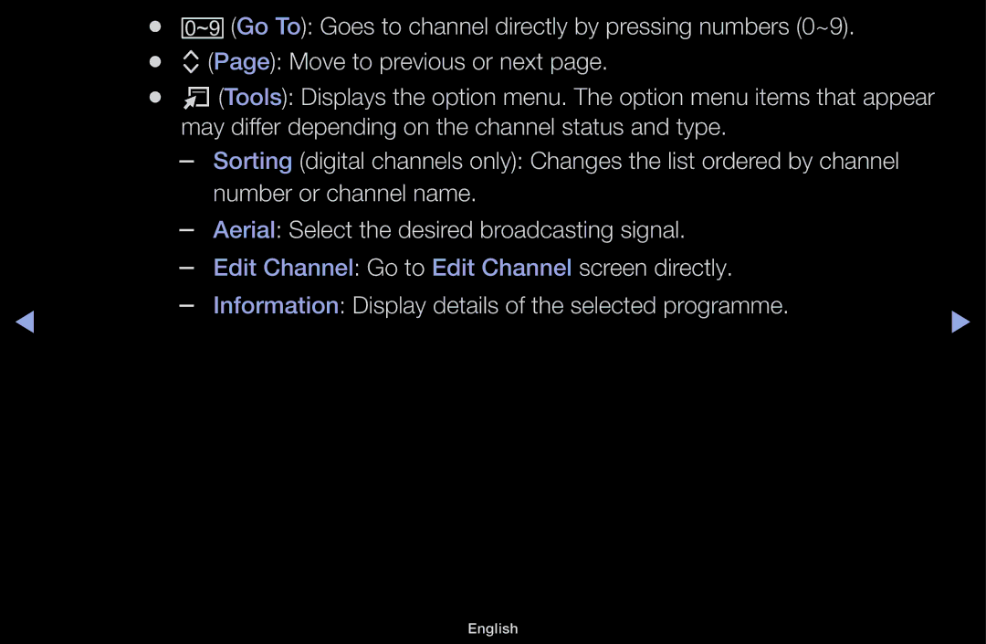 Samsung LT31D310EX/EN, LT31D310EW/EN, LT31D310EW/XU manual Edit Channel Go to Edit Channel screen directly 