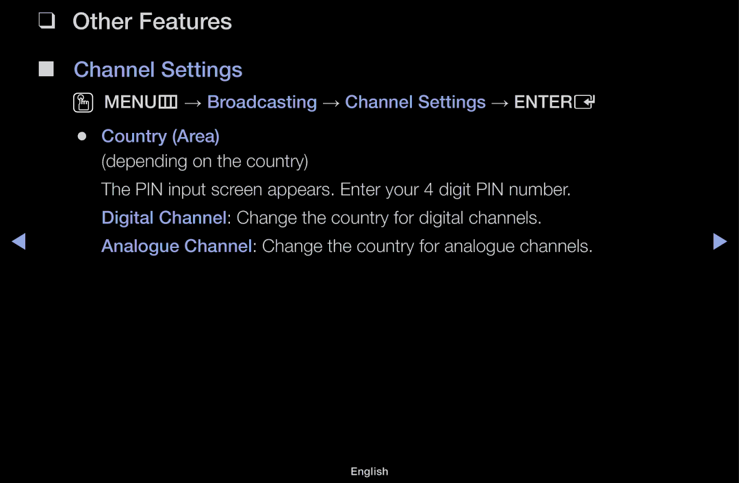 Samsung LT31D310EX/EN, LT31D310EW/EN, LT31D310EW/XU manual Other Features, Channel Settings 