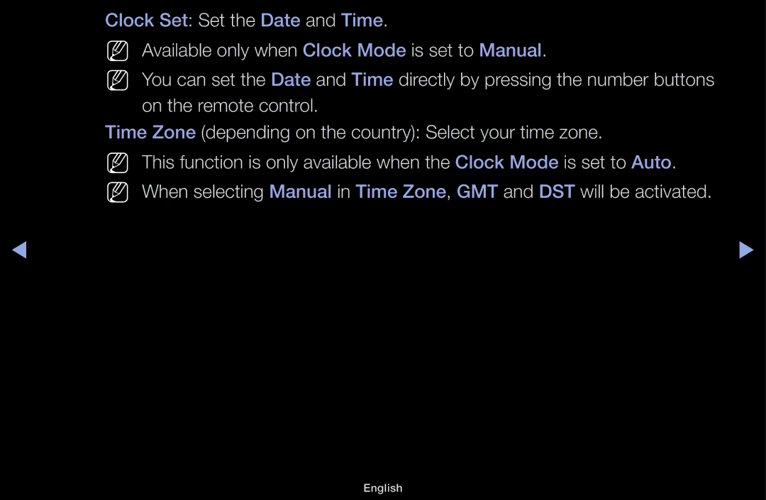 Samsung LT31D310EW/XU, LT31D310EW/EN, LT31D310EX/EN manual Clock Set Set the Date and Time 