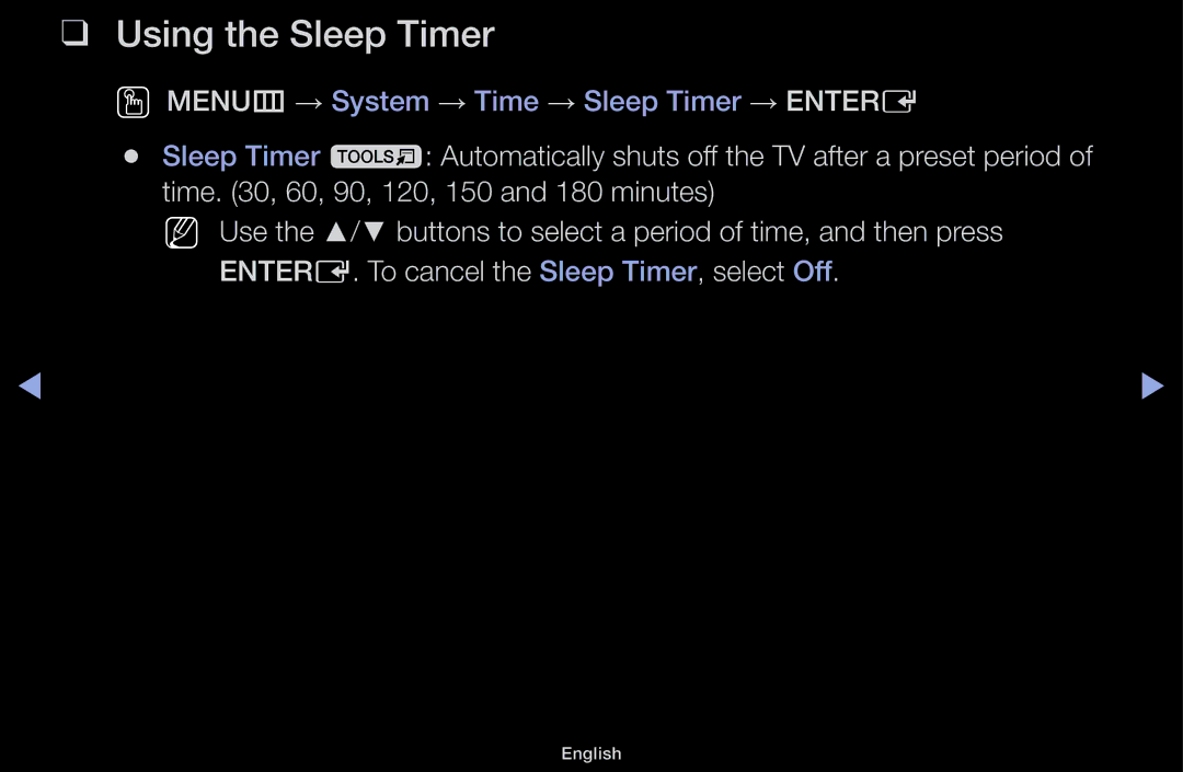 Samsung LT31D310EX/EN, LT31D310EW/EN, LT31D310EW/XU manual Using the Sleep Timer 