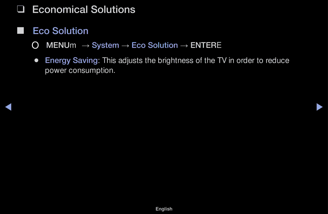 Samsung LT31D310EX/EN, LT31D310EW/EN, LT31D310EW/XU manual Economical Solutions, Eco Solution 