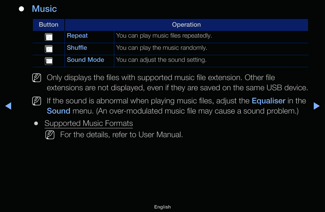 Samsung LT31D310EW/EN, LT31D310EX/EN, LT31D310EW/XU manual Music 